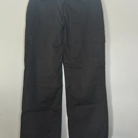 Hollister Women’s Faded Black Baggy Cargo Jeans 11L Low Rise 30x29 Street Y2K - Picture 3 of 3